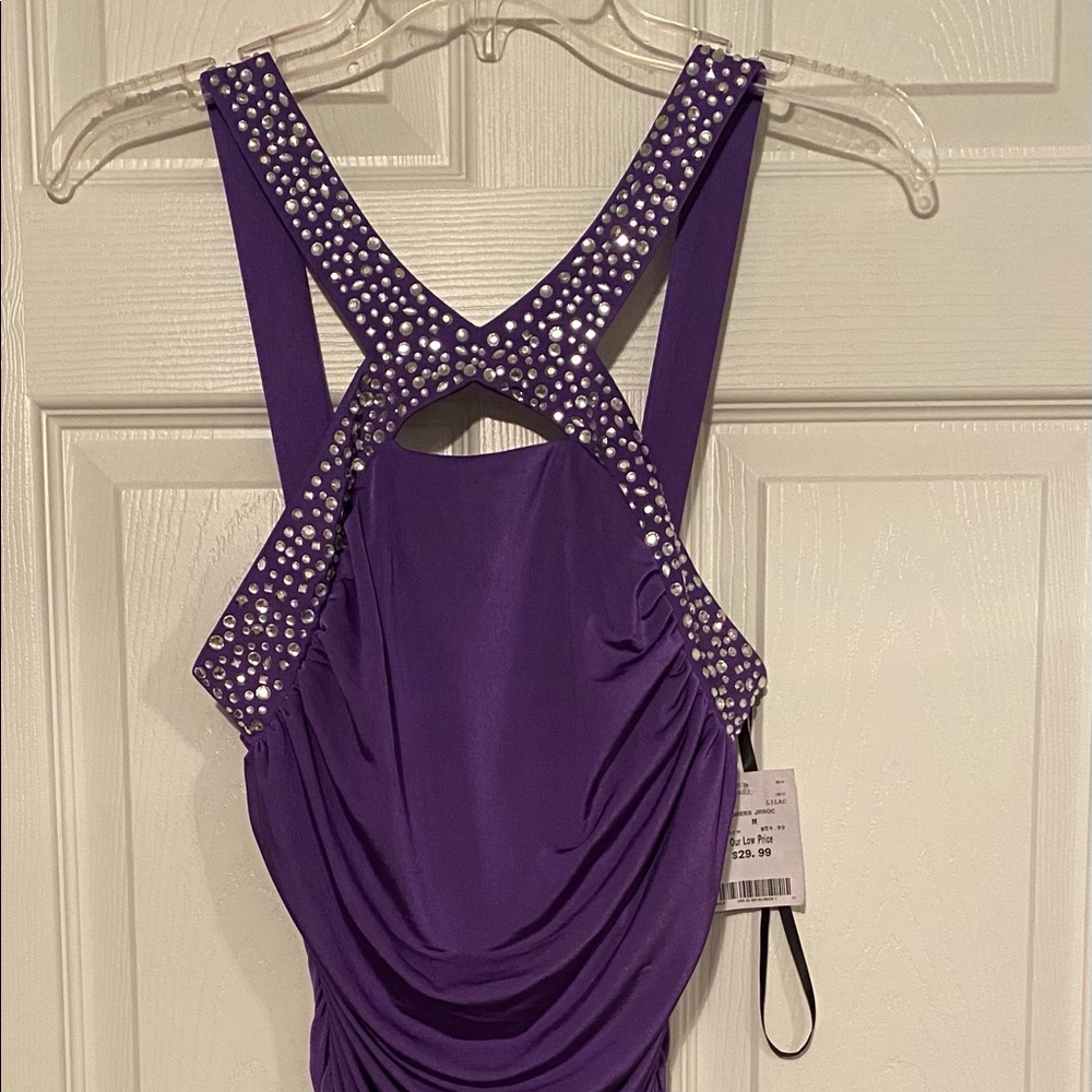 Purple Rhinestone Dress